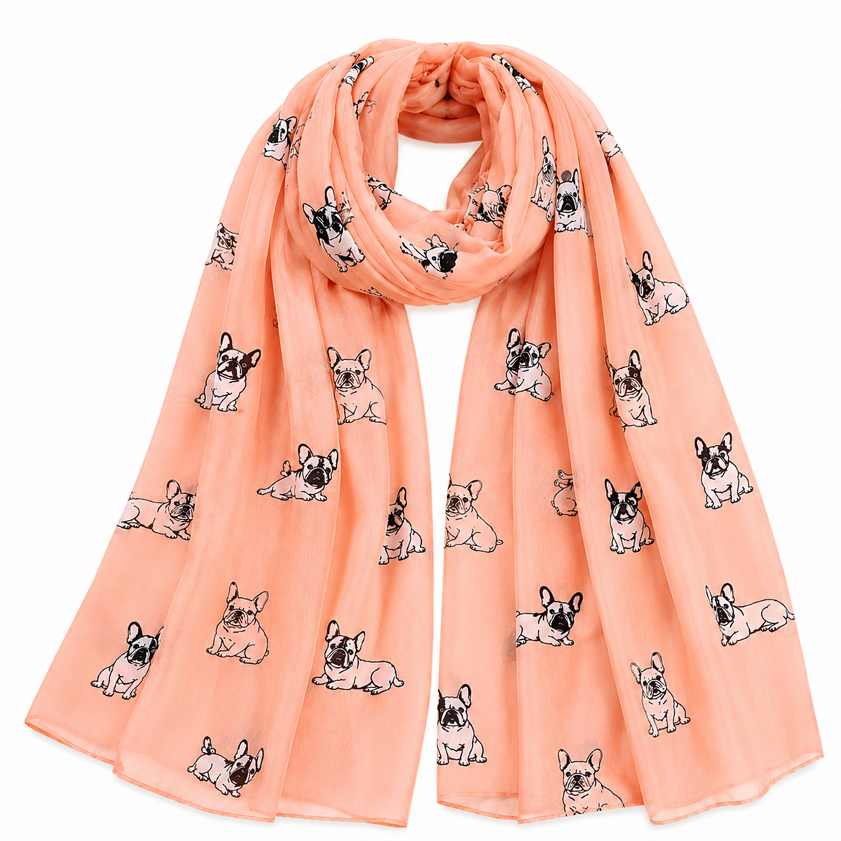 French Bulldog Lightweight Dog Scarf in Pink