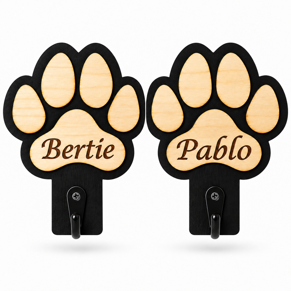 Personalised Wooden Dog Lead Holder – Single or Double