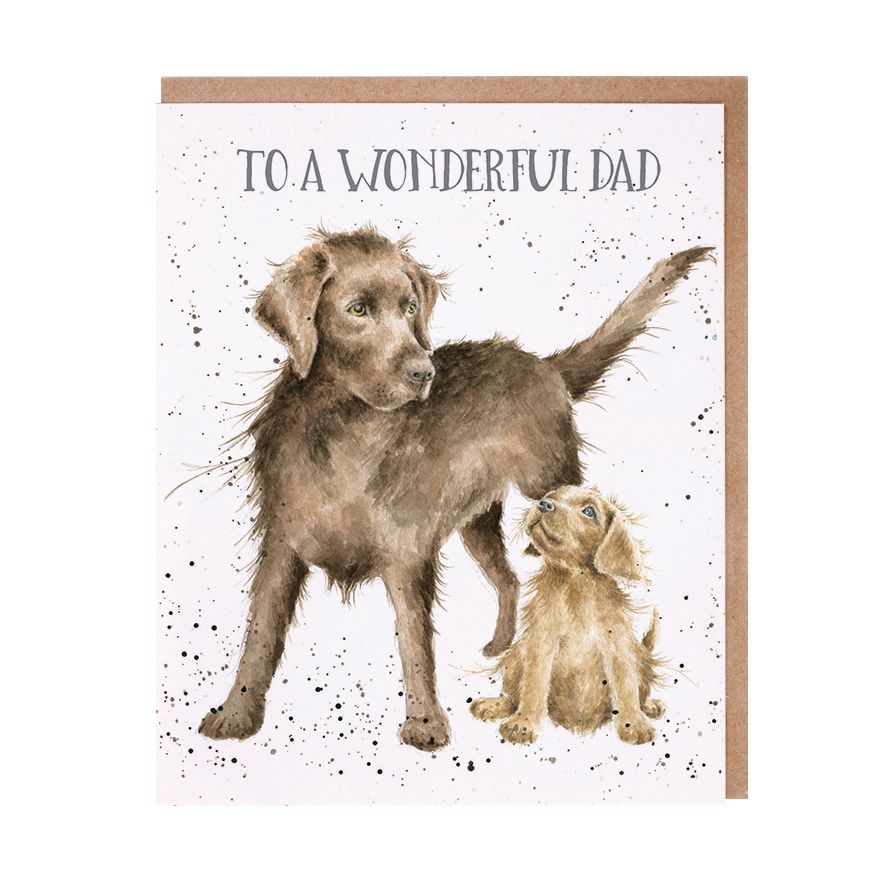 Wrendale 'Wonderful Dad' Labrador Dog Greetings Card