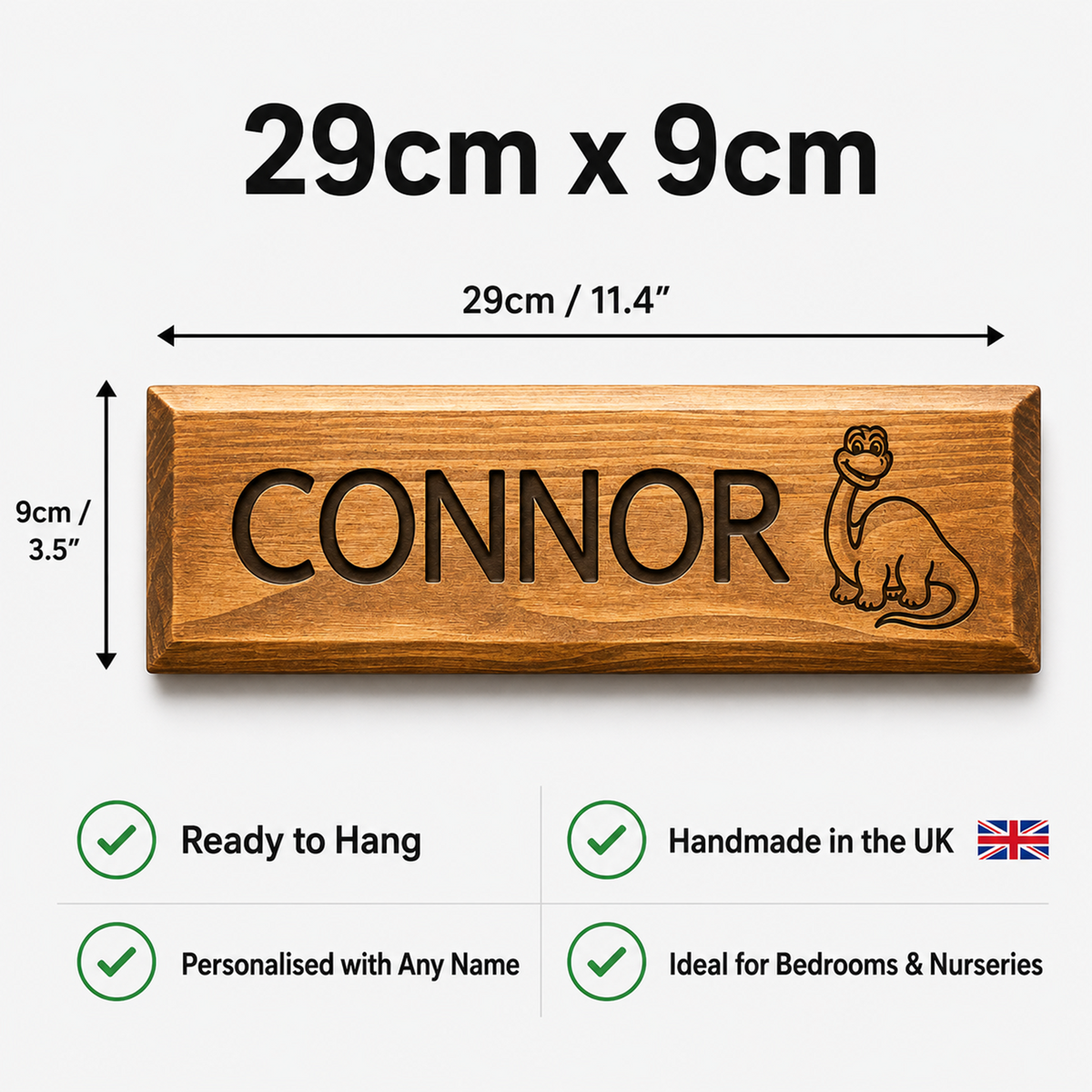 Personalised Wooden Kids Door Sign – Custom Name Plaque