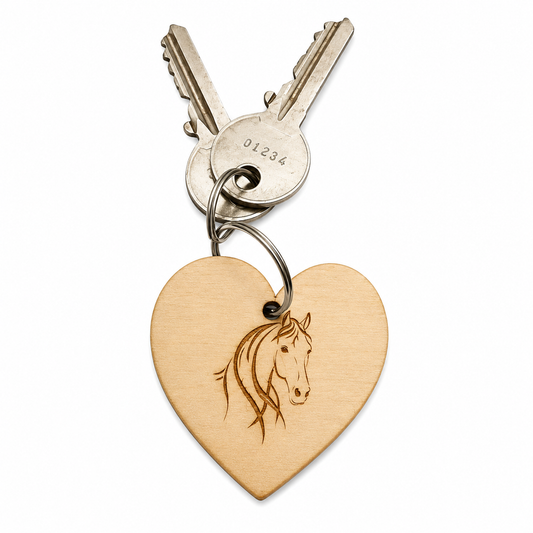 Handmade Wooden Heart Animal Keyring – Choose Your Design