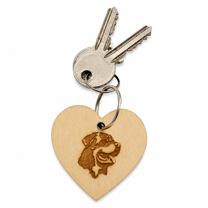 Handmade Wooden Heart Animal Keyring – Choose Your Design