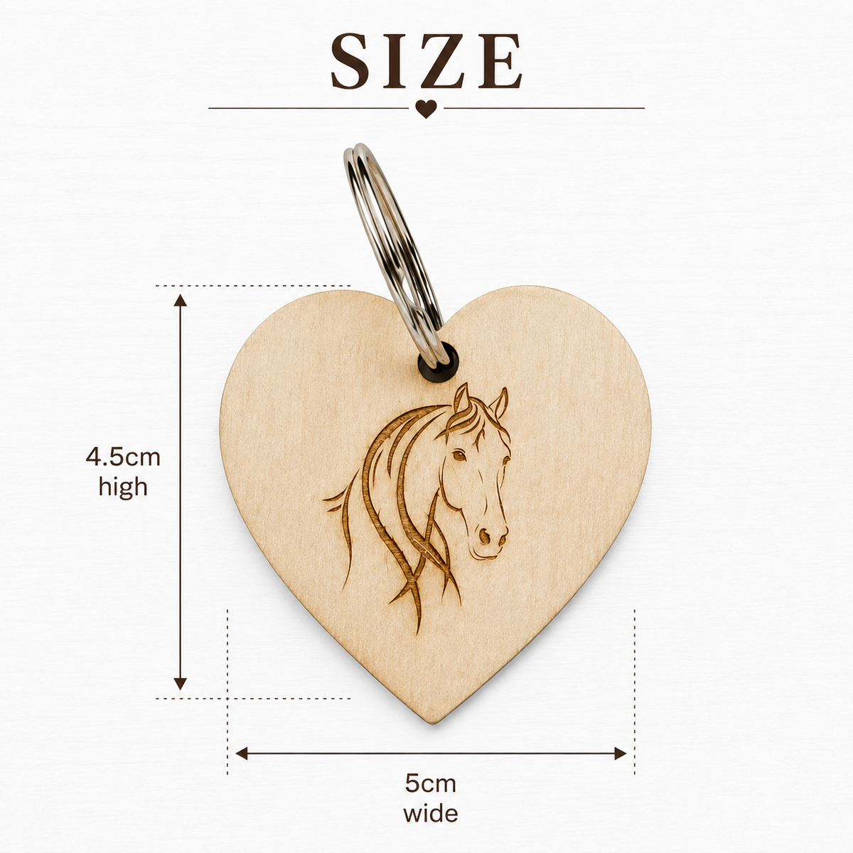 Handmade Wooden Heart Animal Keyring – Choose Your Design