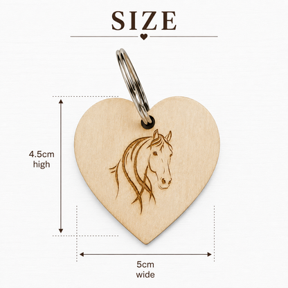 Handmade Wooden Heart Animal Keyring – Choose Your Design