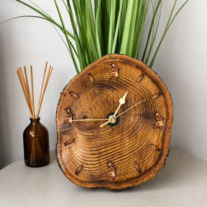 Handmade Beatrix Potter Wooden Log Clock – Peter Rabbit Nursery Wall Clock