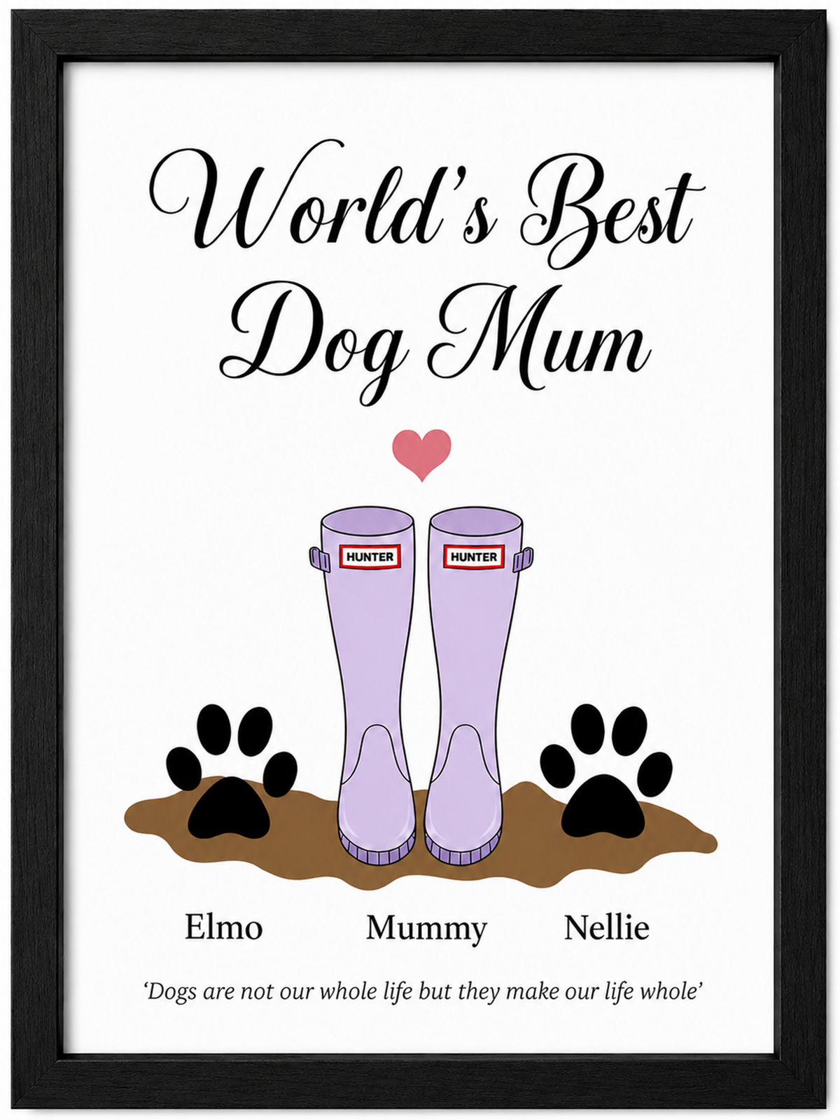 Personalised Family Welly Print – People & Pets
