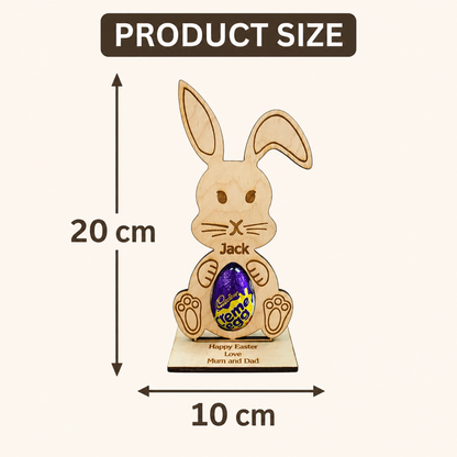 Personalised Easter Bunny Egg Holder – Wooden Rabbit Gift for Kids