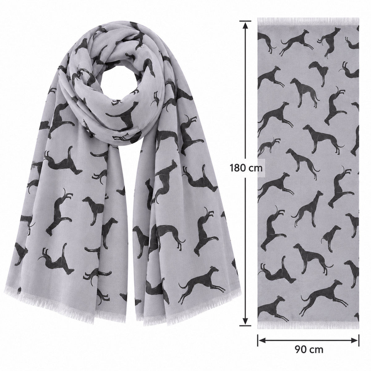 Greyhound-Dog-Scarf-Grey-Size