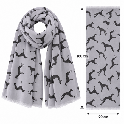 Greyhound-Dog-Scarf-Grey-Size