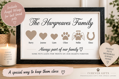 Personalised Family Heart Print – People & Pets