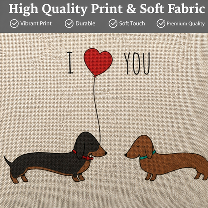 Dachshund dog cushion cover close up