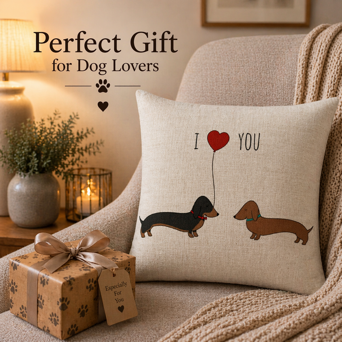 Dachshund dog cushion cover gift image