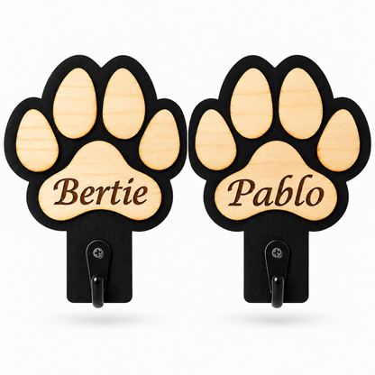 Personalised Wooden Dog Lead Holder – Single or Double