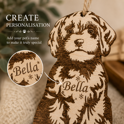 Personalised Wooden Pet Christmas Decoration – Dog, Cat or Horse