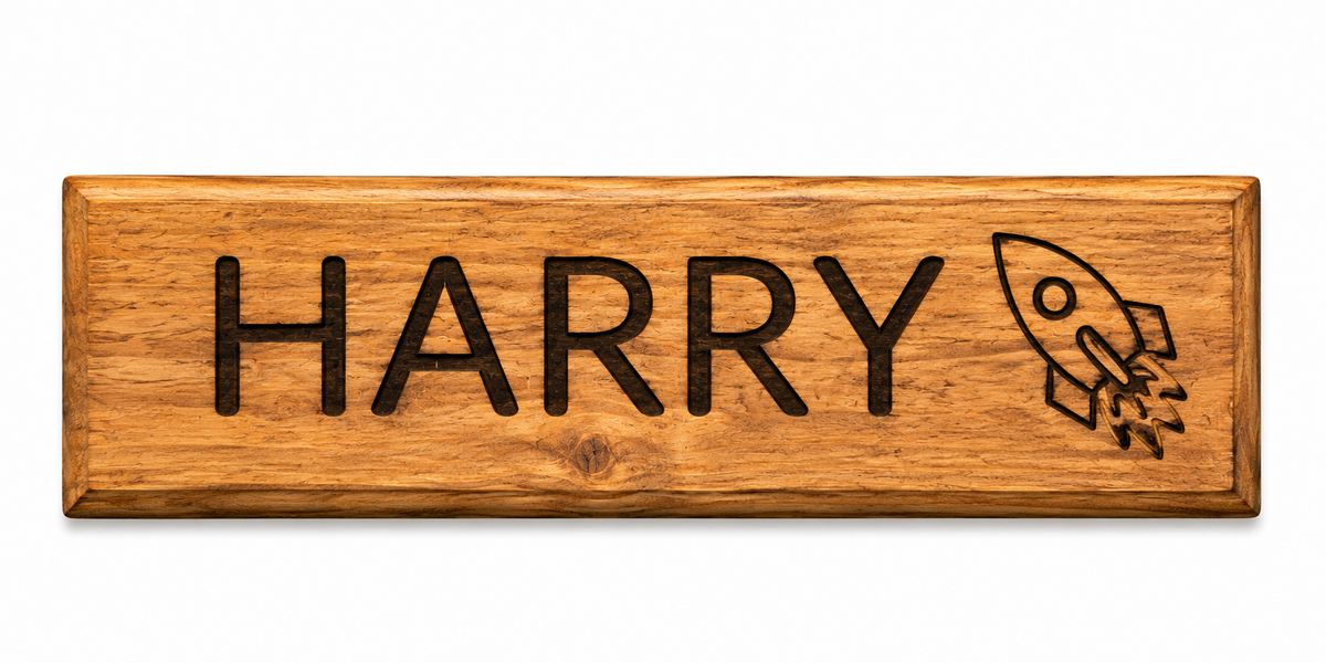 Personalised Wooden Kids Door Sign – Custom Name Plaque