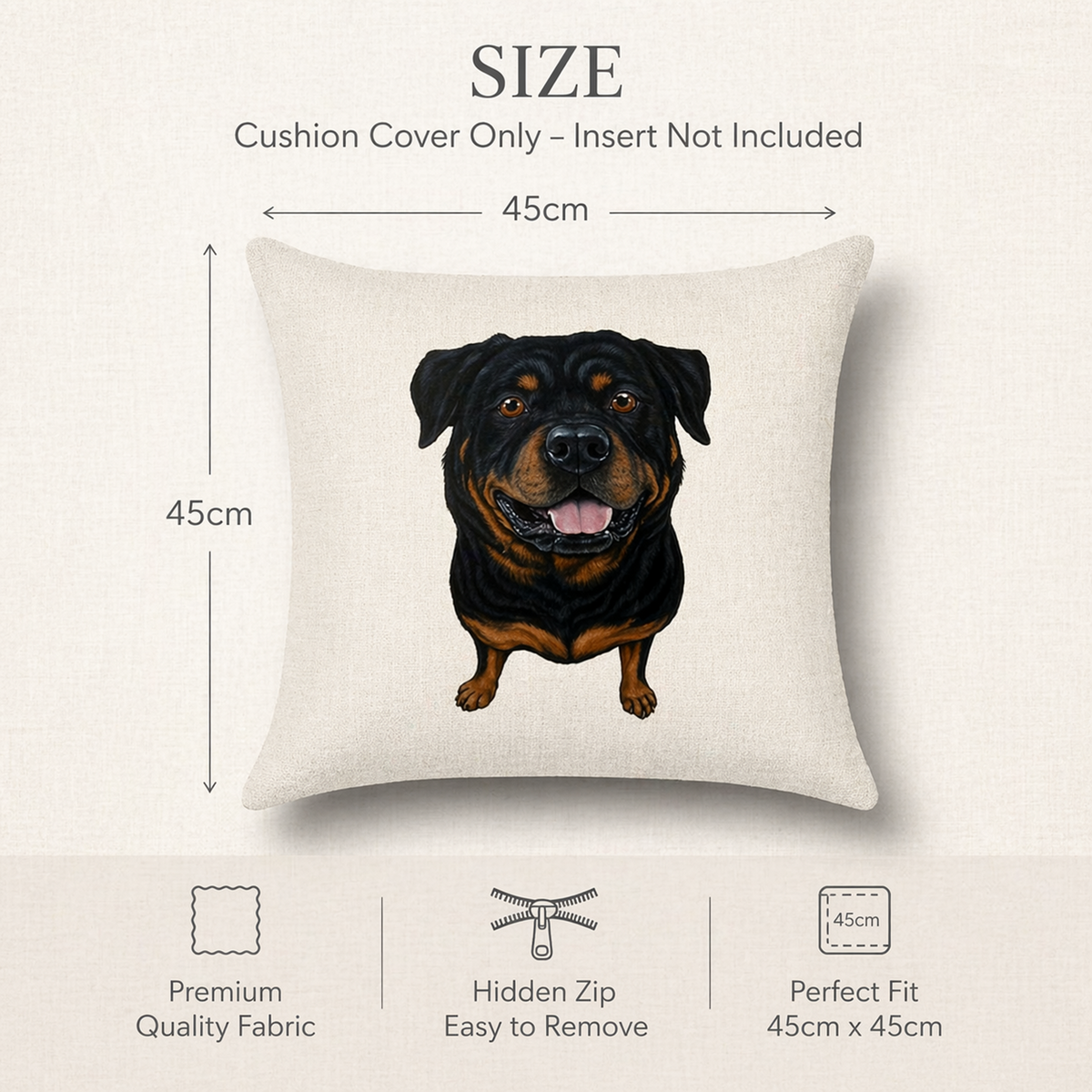 Rottweiler Cushion Cover