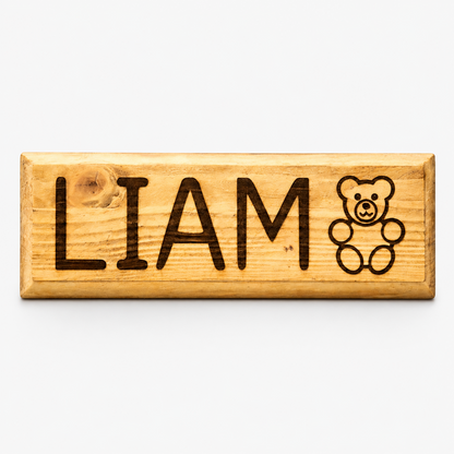 Personalised Wooden Kids Door Sign – Custom Name Plaque