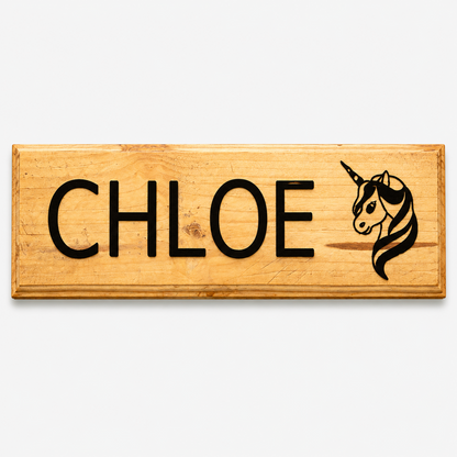 Personalised Wooden Kids Door Sign – Custom Name Plaque