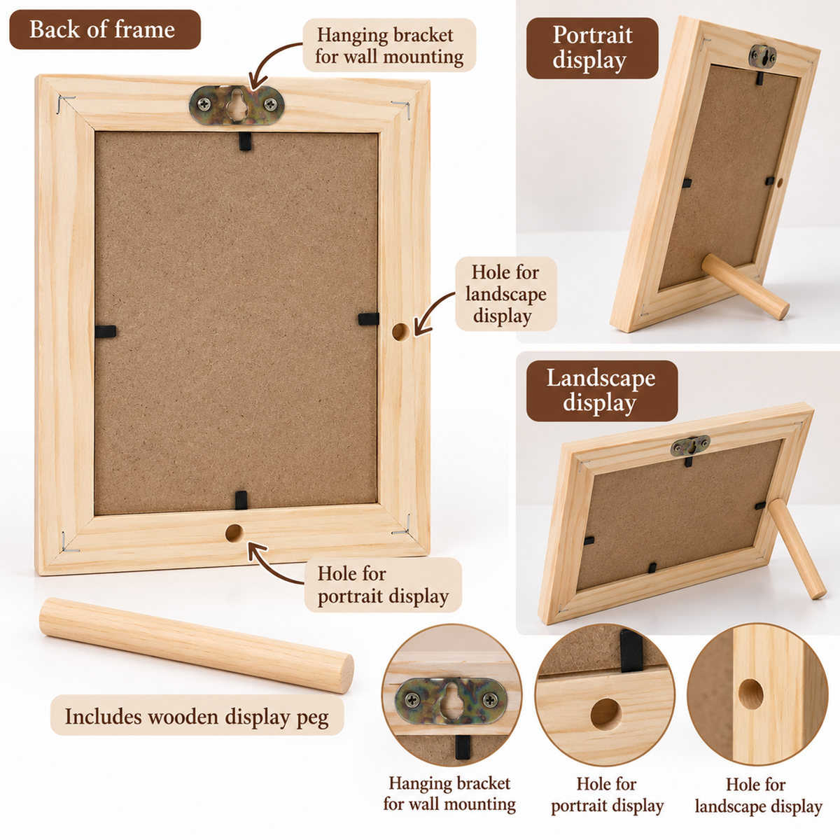 Personalised Pet Memorial Photo Frame – Engraved Wooden Dog & Cat Remembrance Frame