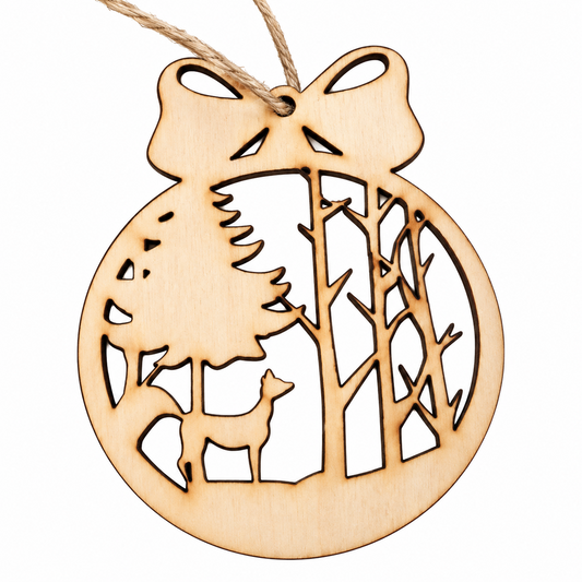 Wooden Xmas deer decotrtion handmade 