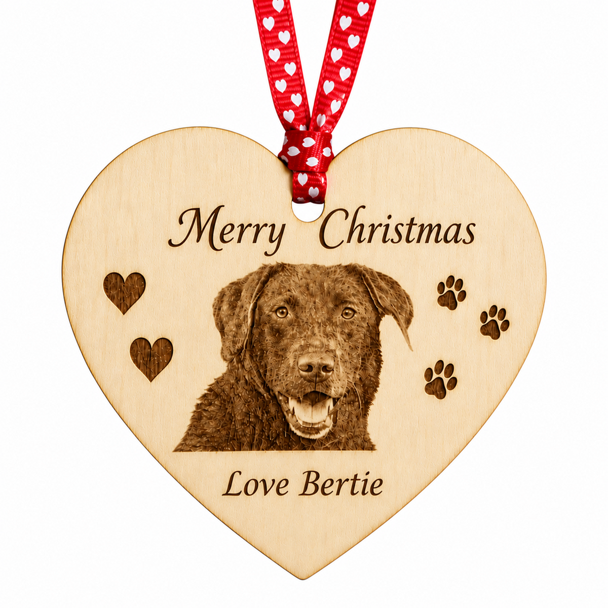 Personalised Pet Photo Heart – Engraved Wooden Keepsake