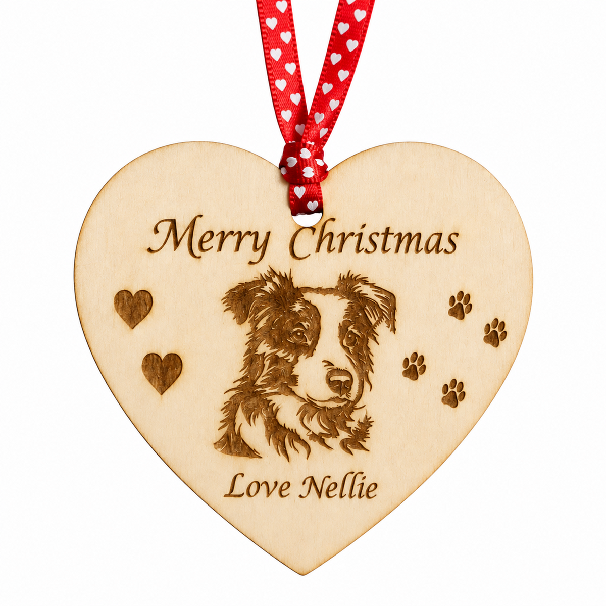 Personalised Wooden Pet Heart Decoration – Dog, Cat & Horse Designs