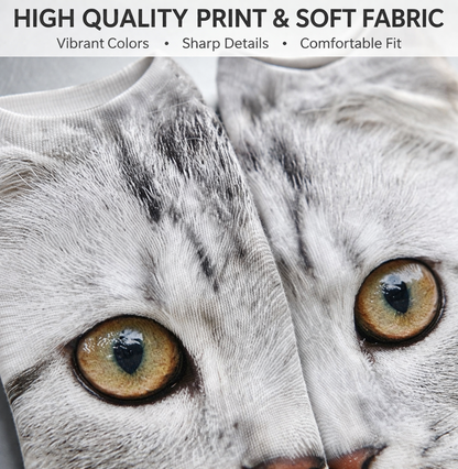Cat Print Trainer Socks