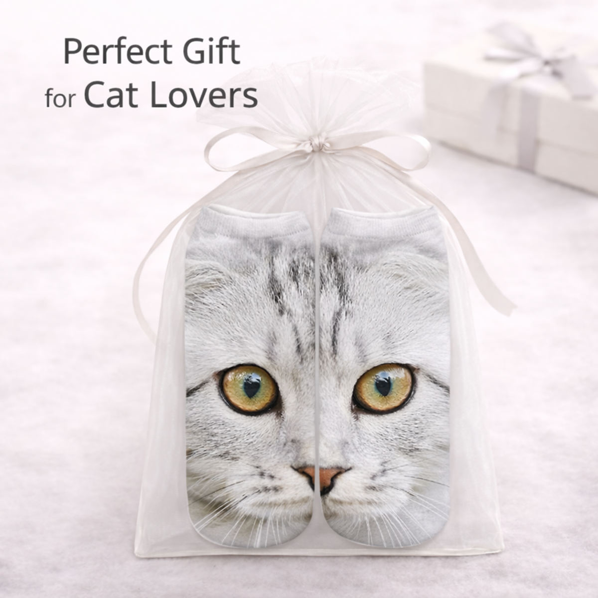 Cat Print Trainer Socks