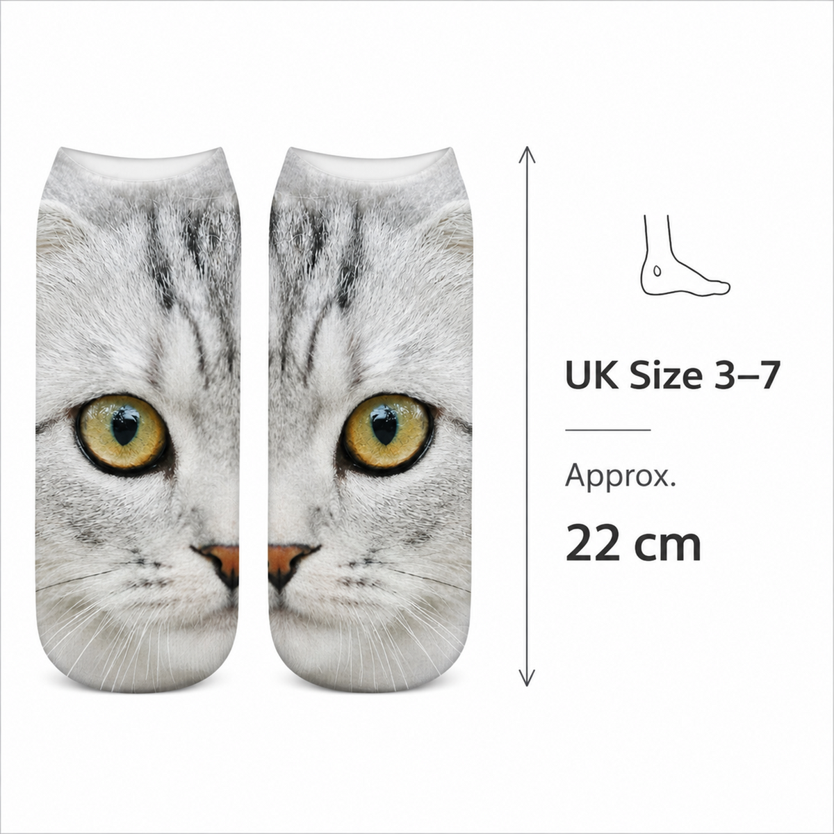 Cat Print Trainer Socks