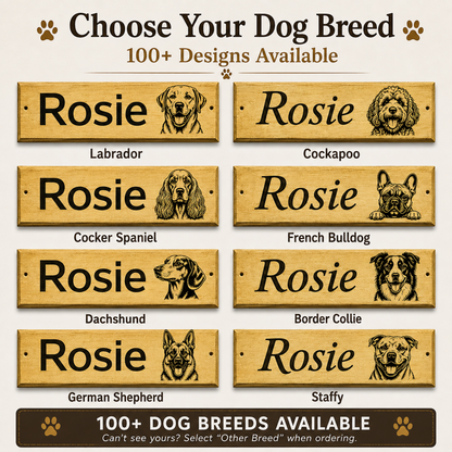 Personalised Wooden Kennel Door Sign – Dog Name Plaque
