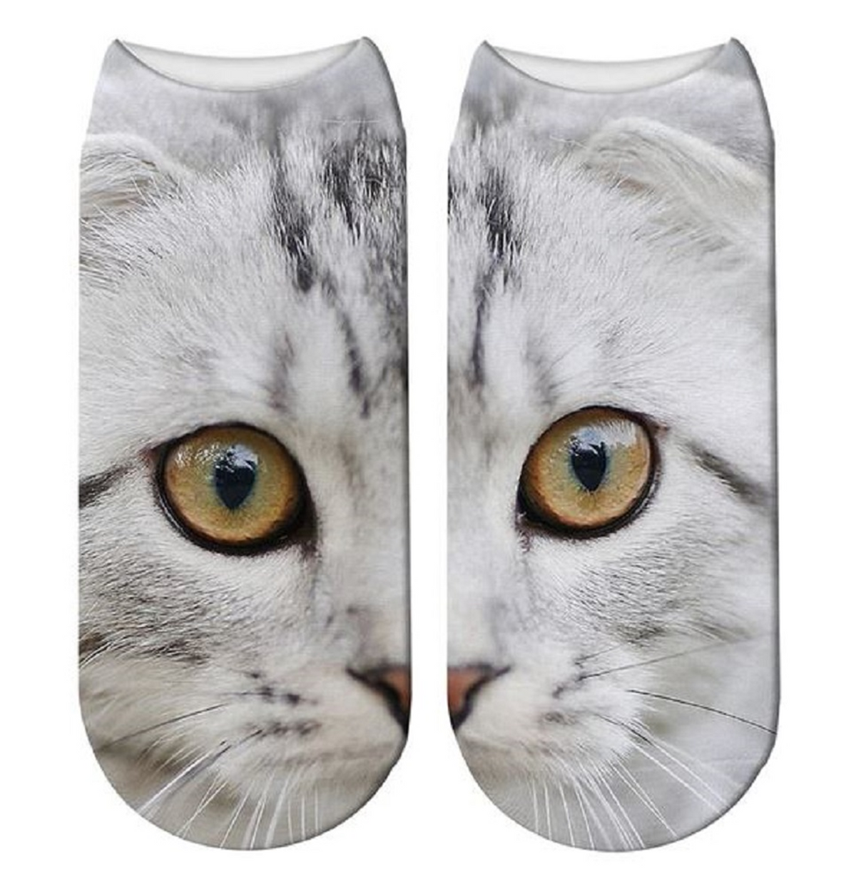 Cat Print Trainer Socks